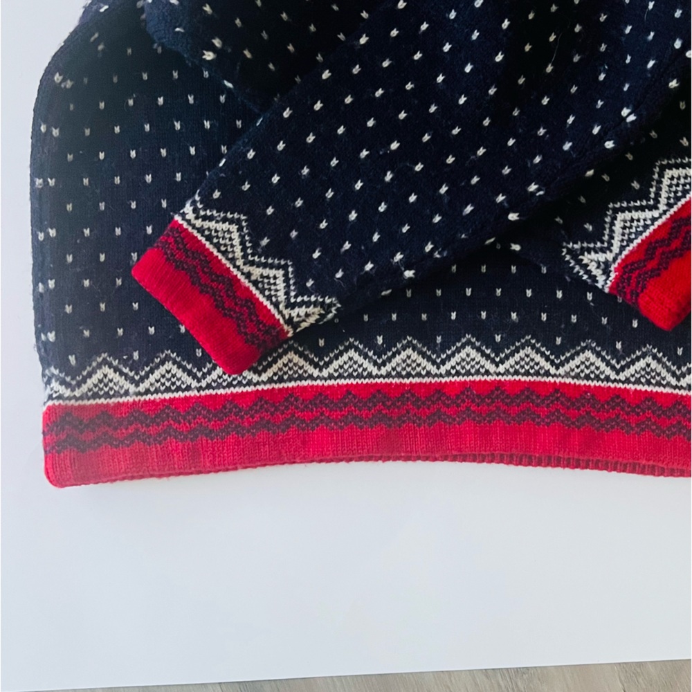 100% Wool Vintage snowflakes Land’s End Unisex Sweater Medium 10-12 - Picture 7 of 8